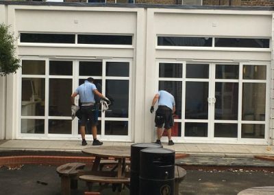 Window cleaners at work